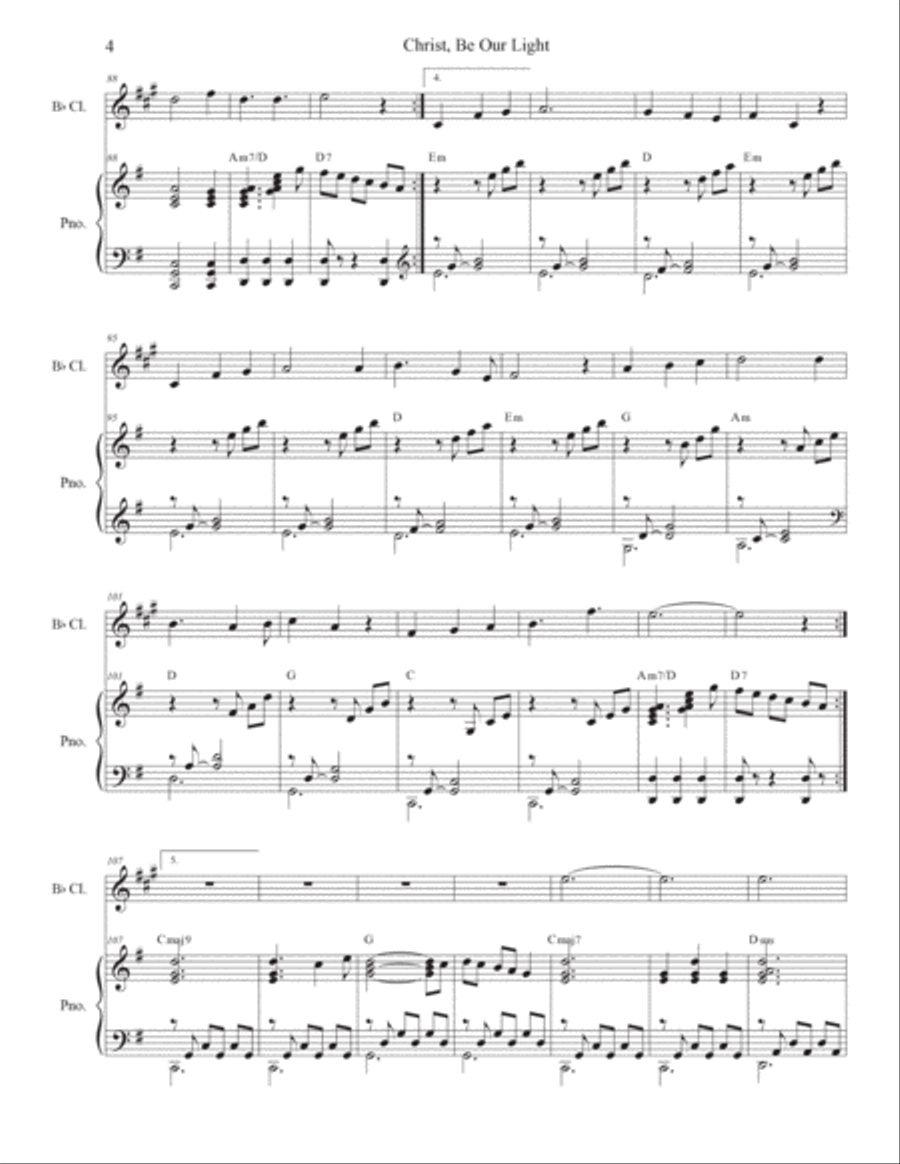 Christ, Be Our Light B-Flat Clarinet scores gallery preview page 4