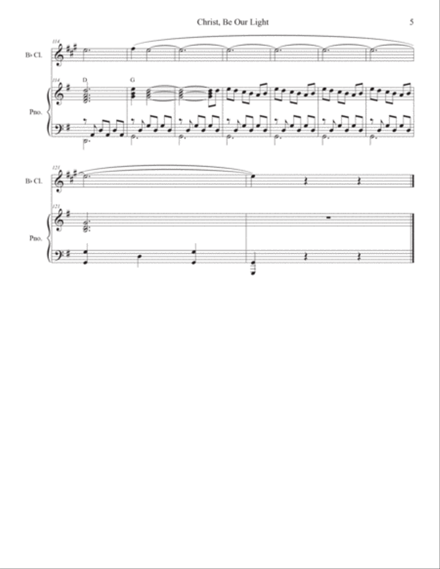 Christ, Be Our Light B-Flat Clarinet scores gallery preview page 5