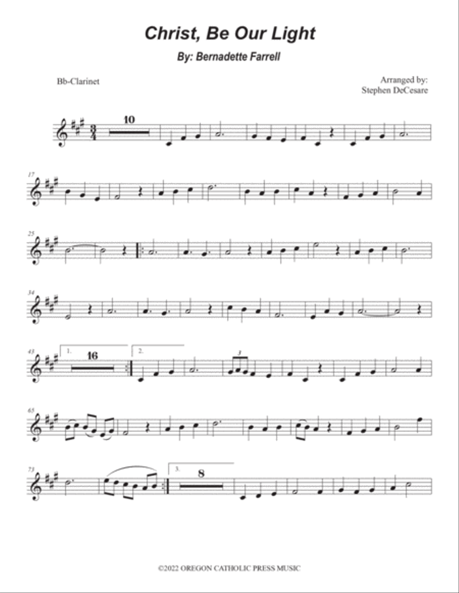 Christ, Be Our Light B-Flat Clarinet scores gallery preview page 6