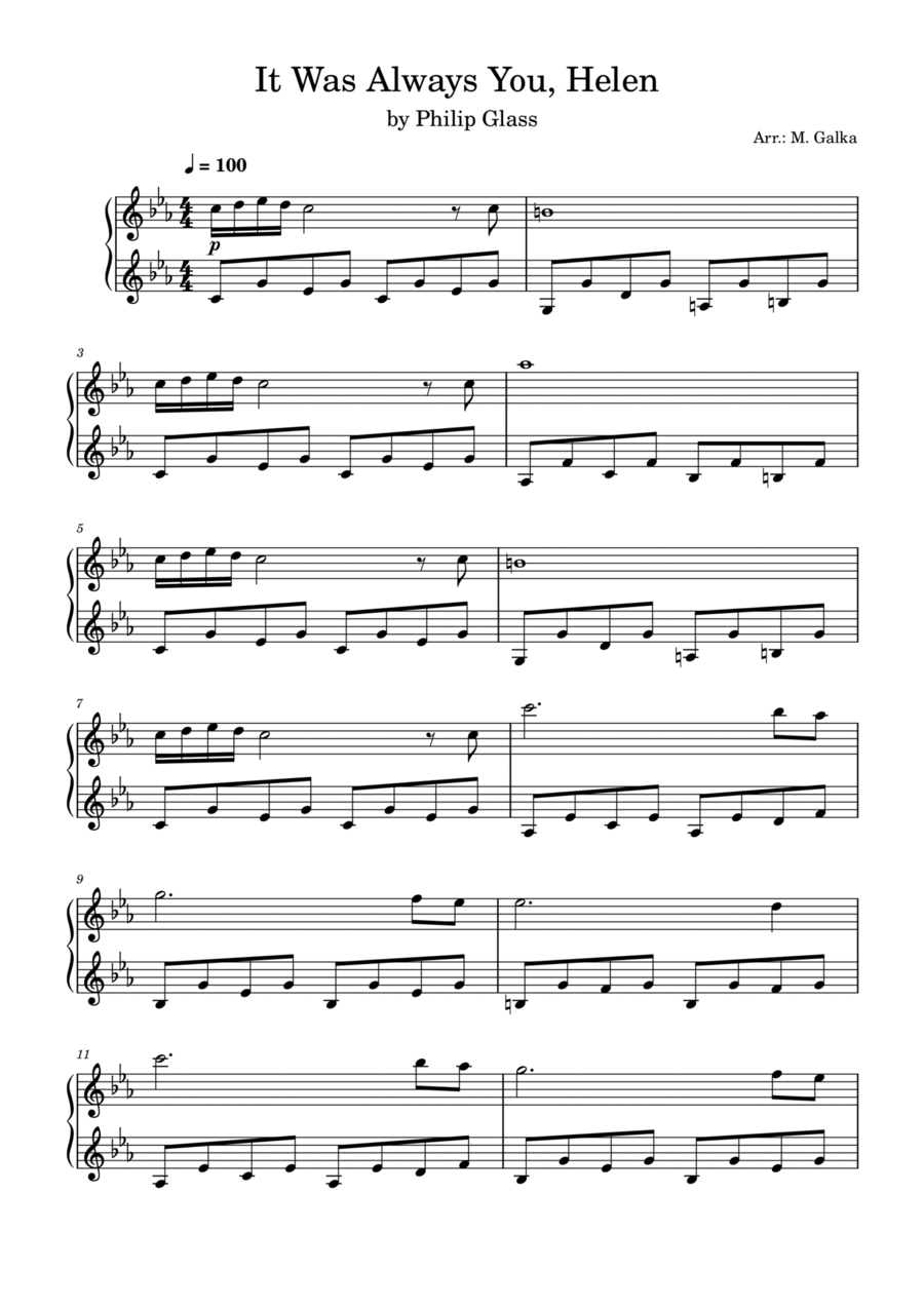 It Was Always You, Helen Piano Solo scores gallery preview page 1