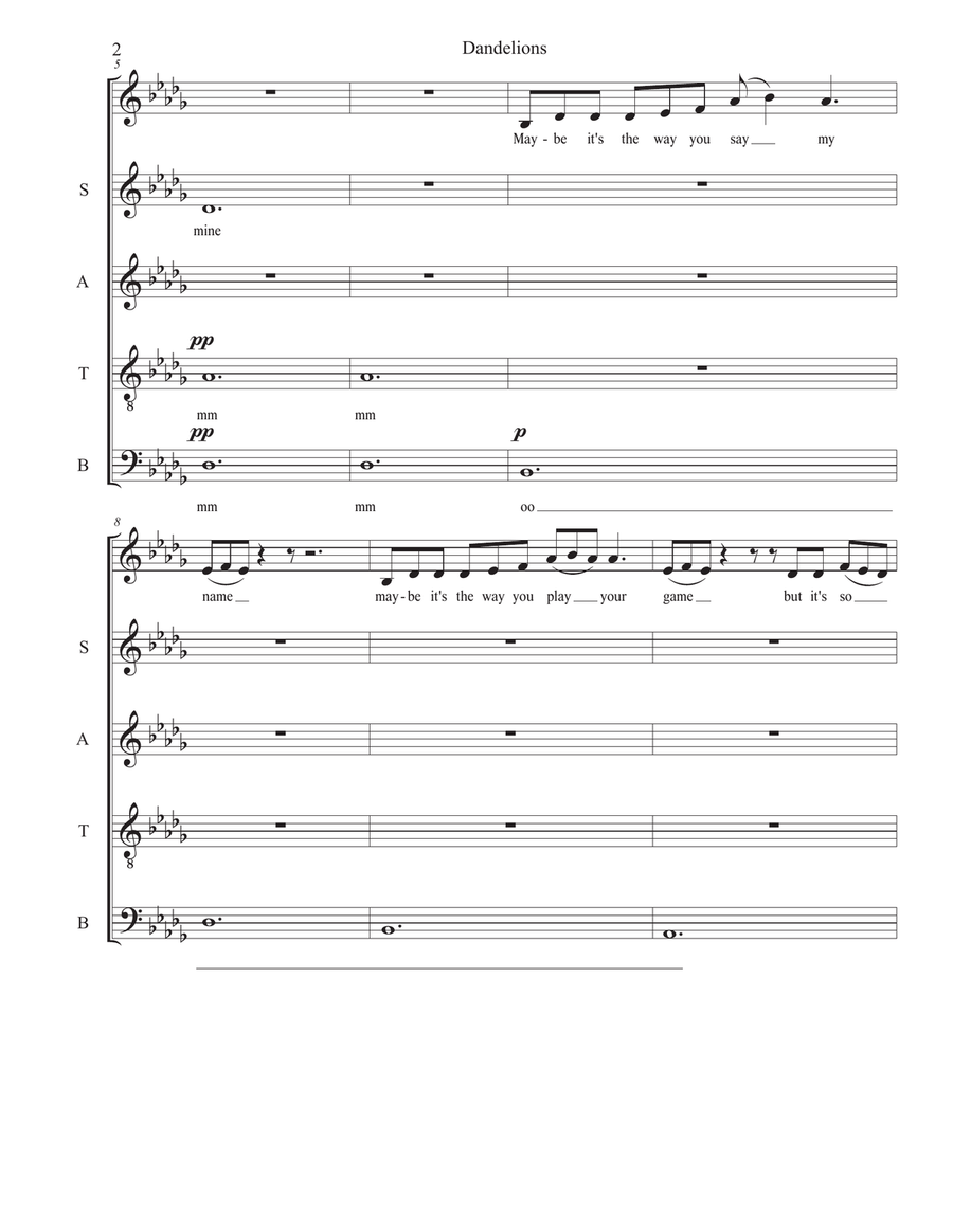 Dandelions Dandelions 4-Part scores gallery preview page 2