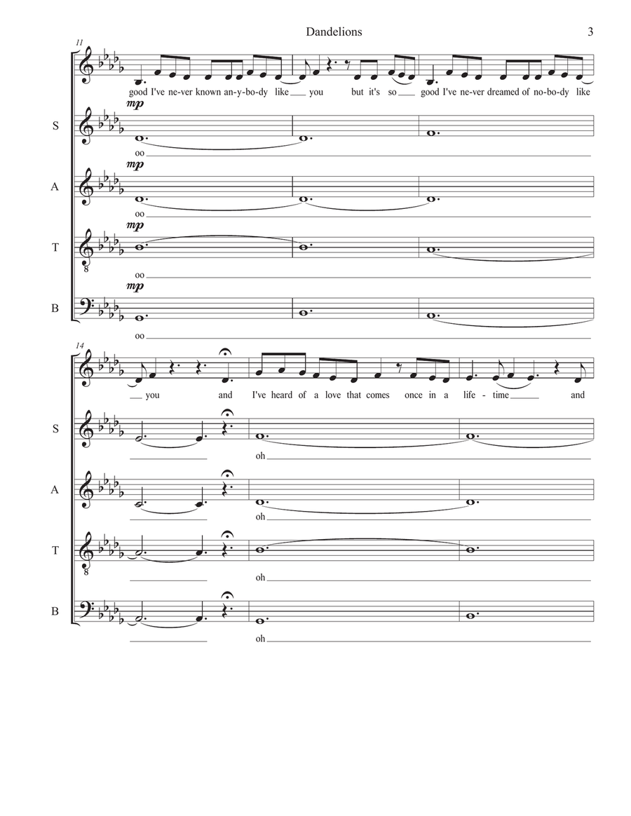 Dandelions Dandelions 4-Part scores gallery preview page 3