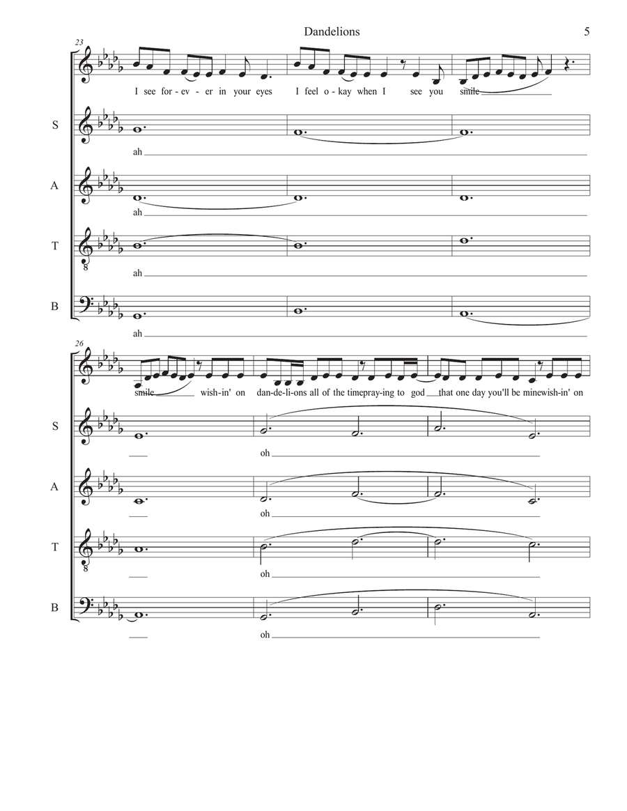 Dandelions Dandelions 4-Part scores gallery preview page 5