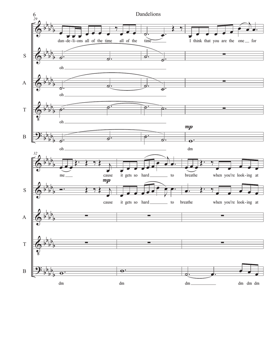 Dandelions Dandelions 4-Part scores gallery preview page 6