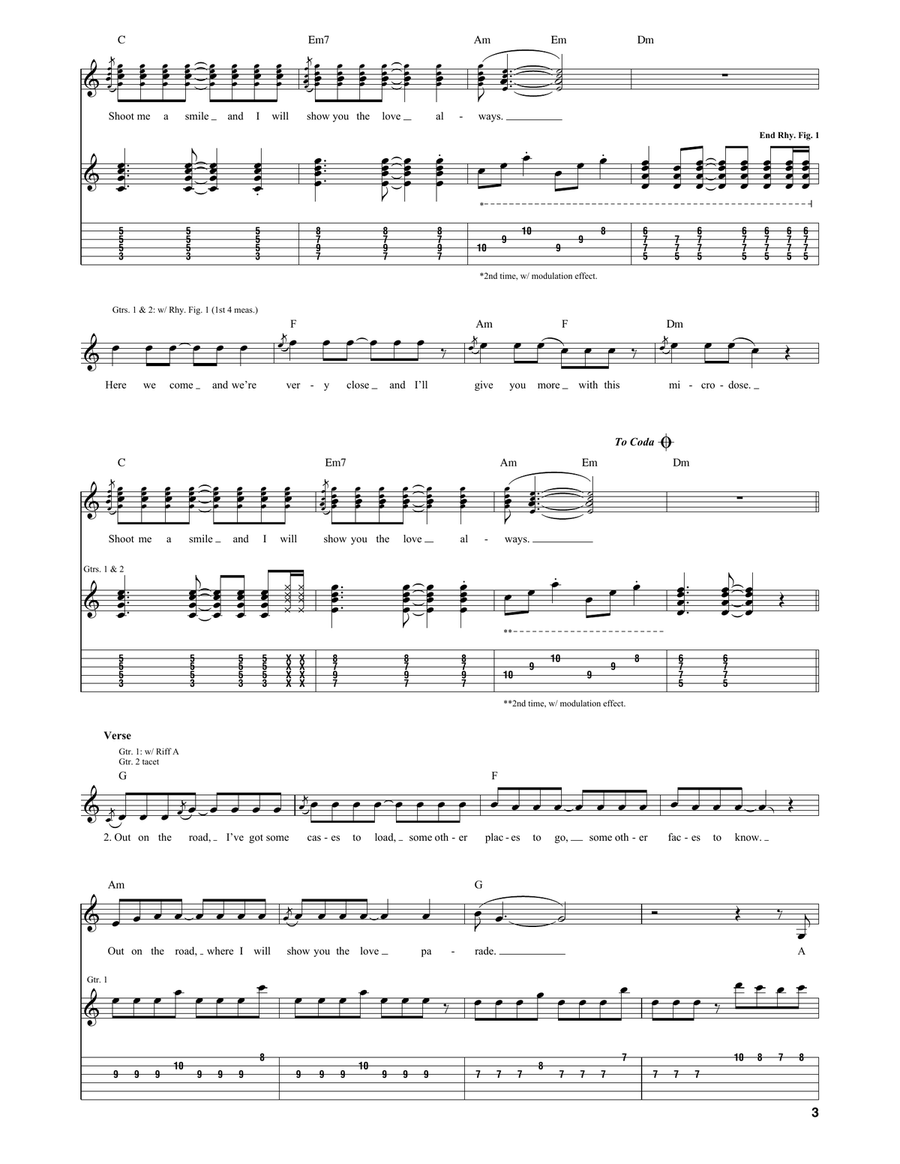 Shoot Me A Smile Shoot Me A Smile Guitar Tablature scores gallery preview page 3