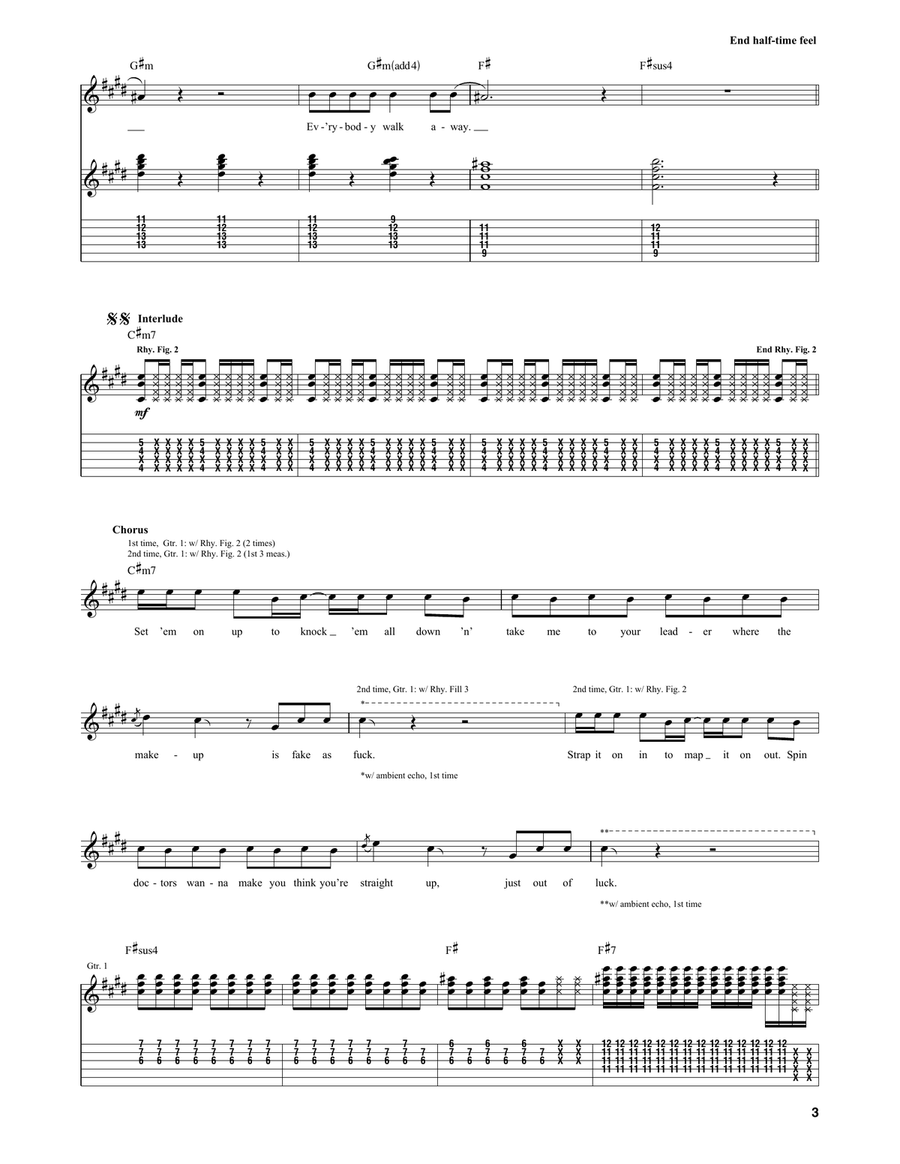 Fake As Fuck Fake As Fuck Guitar Tablature scores gallery preview page 3