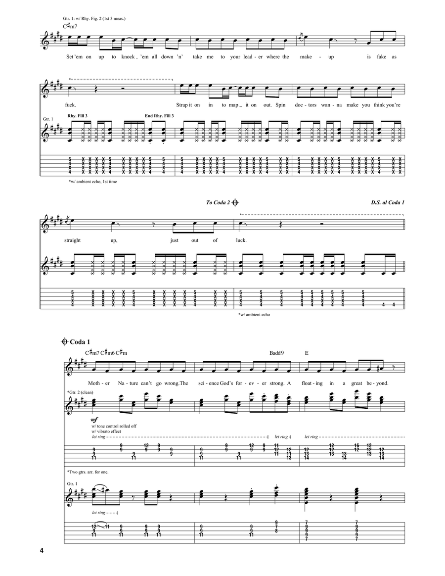Fake As Fuck Fake As Fuck Guitar Tablature scores gallery preview page 4