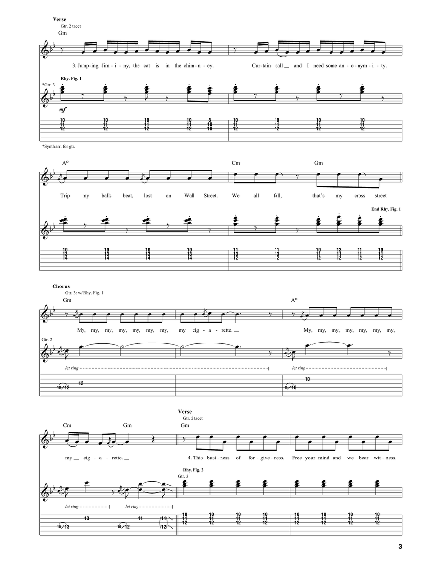 My Cigarette My Cigarette Guitar Tablature scores gallery preview page 3
