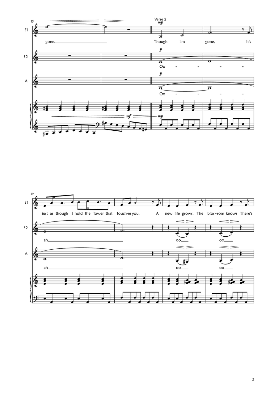 Teo Torriatte (let Us Cling Together) SSA scores gallery preview page 2