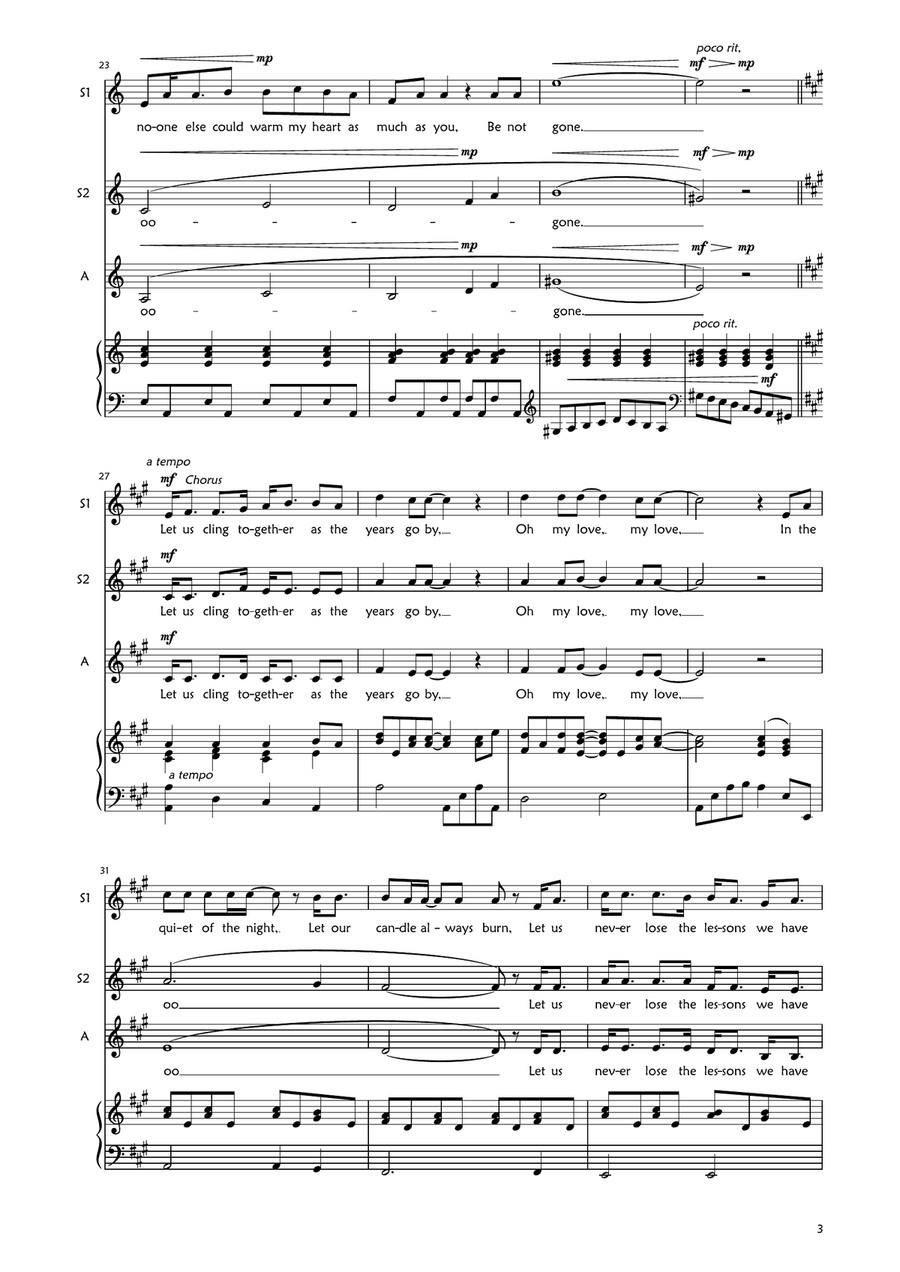 Teo Torriatte (let Us Cling Together) SSA scores gallery preview page 3