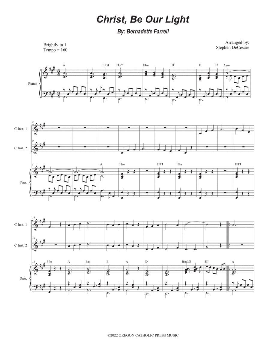 Christ, Be Our Light Piano scores gallery preview page 1