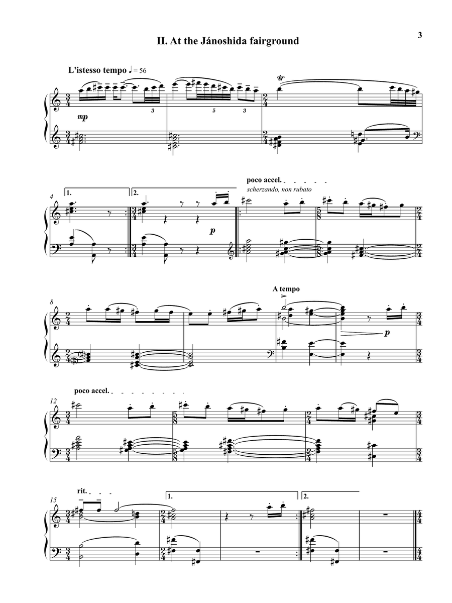 Bartók: 3 Hungarian Folksongs from the Csìk, Sz. 35a - as played by Víkingur Ólafsson Piano Method scores gallery preview page 4