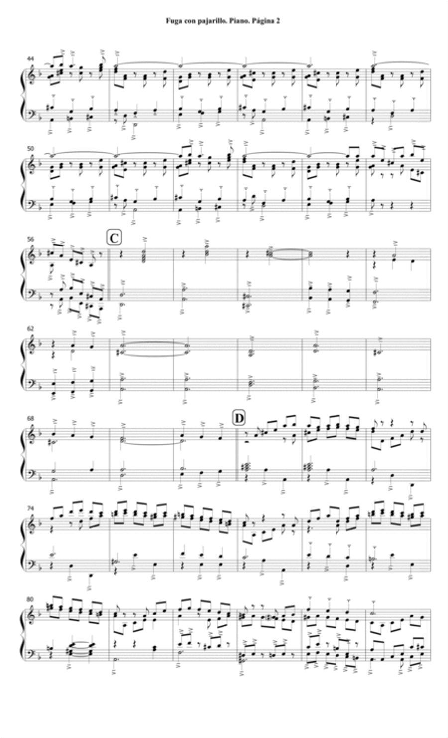 Fuga con pajarillo. Para Piano Solo por: Aldemaro Romero Piano Method scores gallery preview page 2