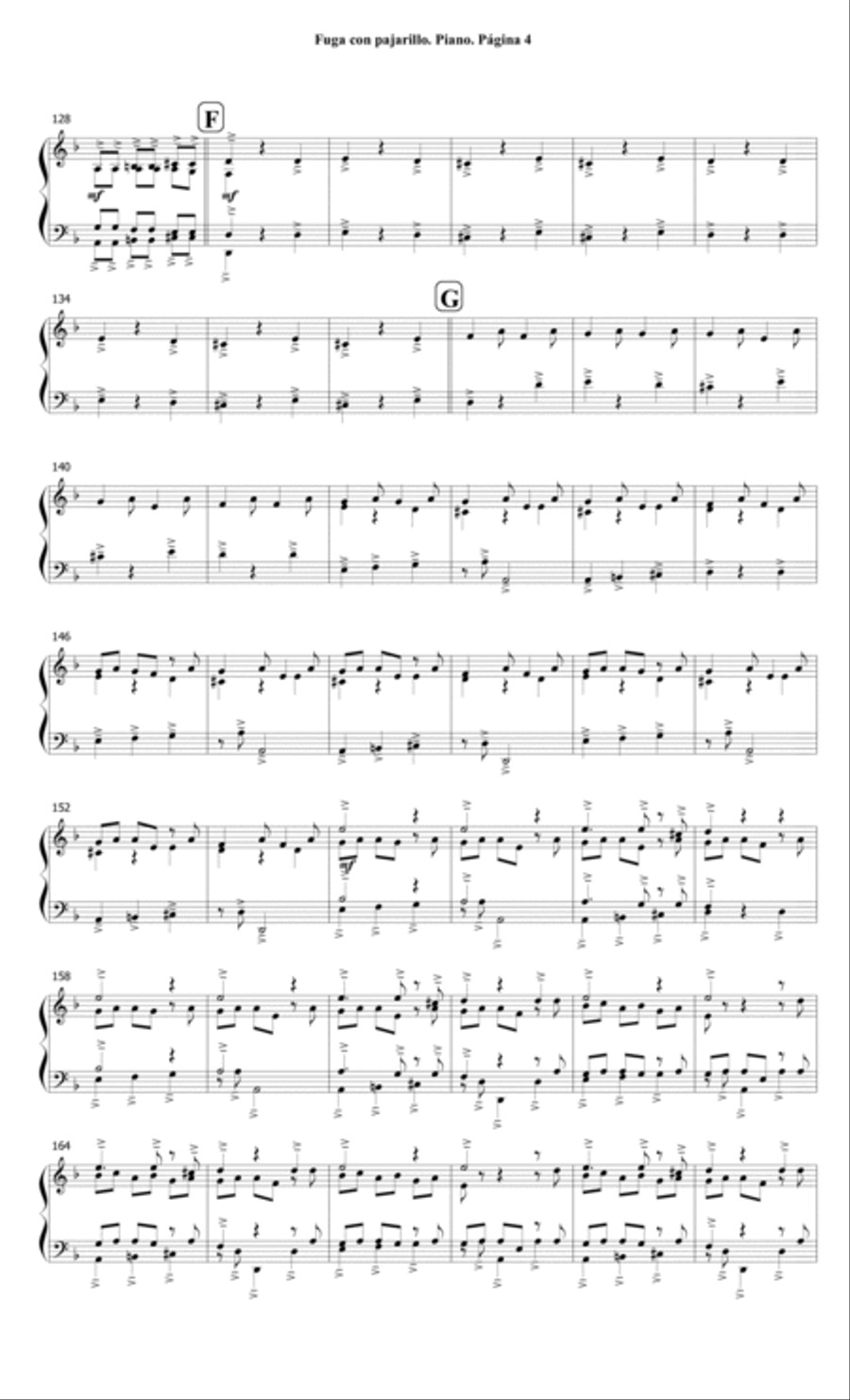 Fuga con pajarillo. Para Piano Solo por: Aldemaro Romero Piano Method scores gallery preview page 4