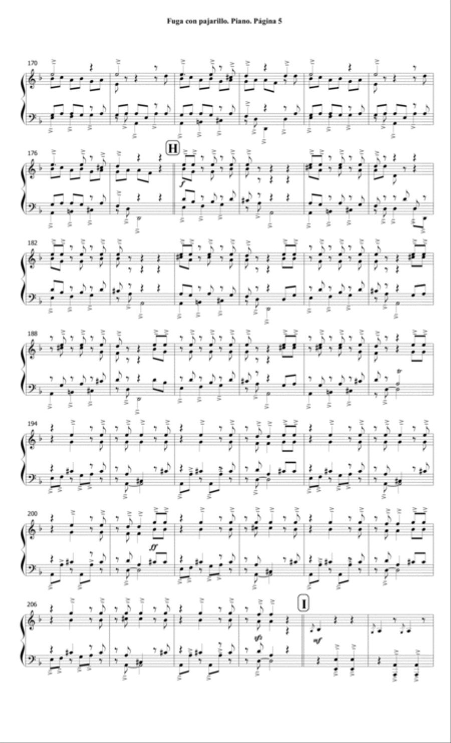 Fuga con pajarillo. Para Piano Solo por: Aldemaro Romero Piano Method scores gallery preview page 5