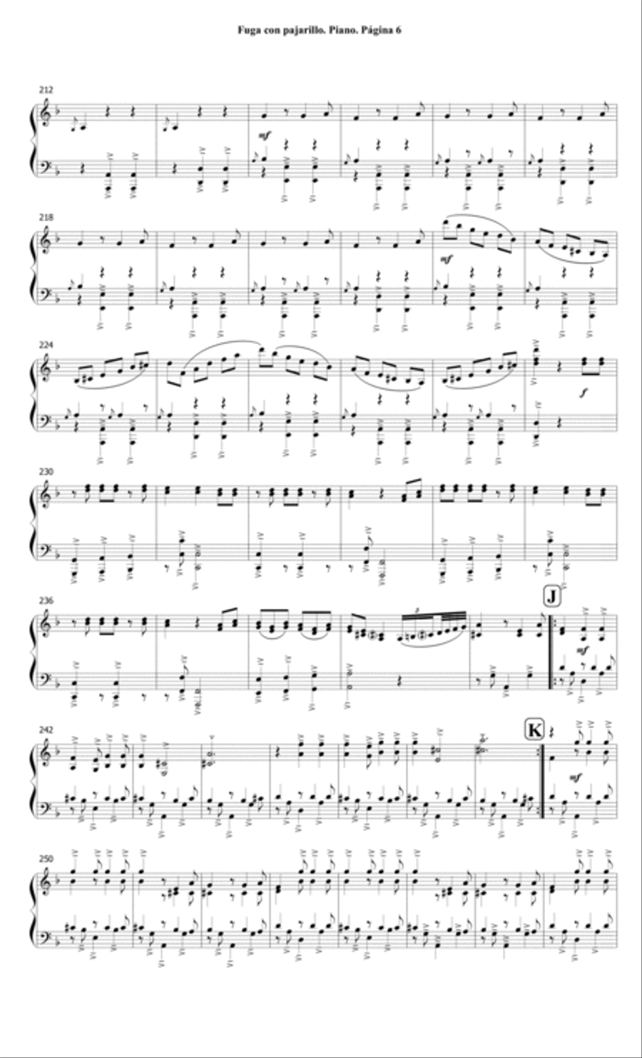Fuga con pajarillo. Para Piano Solo por: Aldemaro Romero Piano Method scores gallery preview page 6