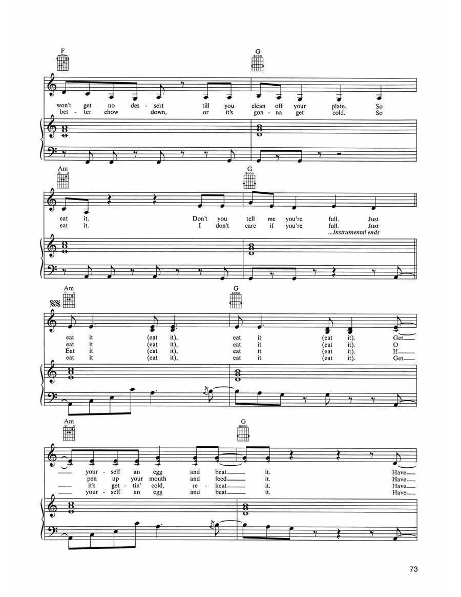 Eat It Eat It Piano, Vocal, Guitar scores gallery preview page 3