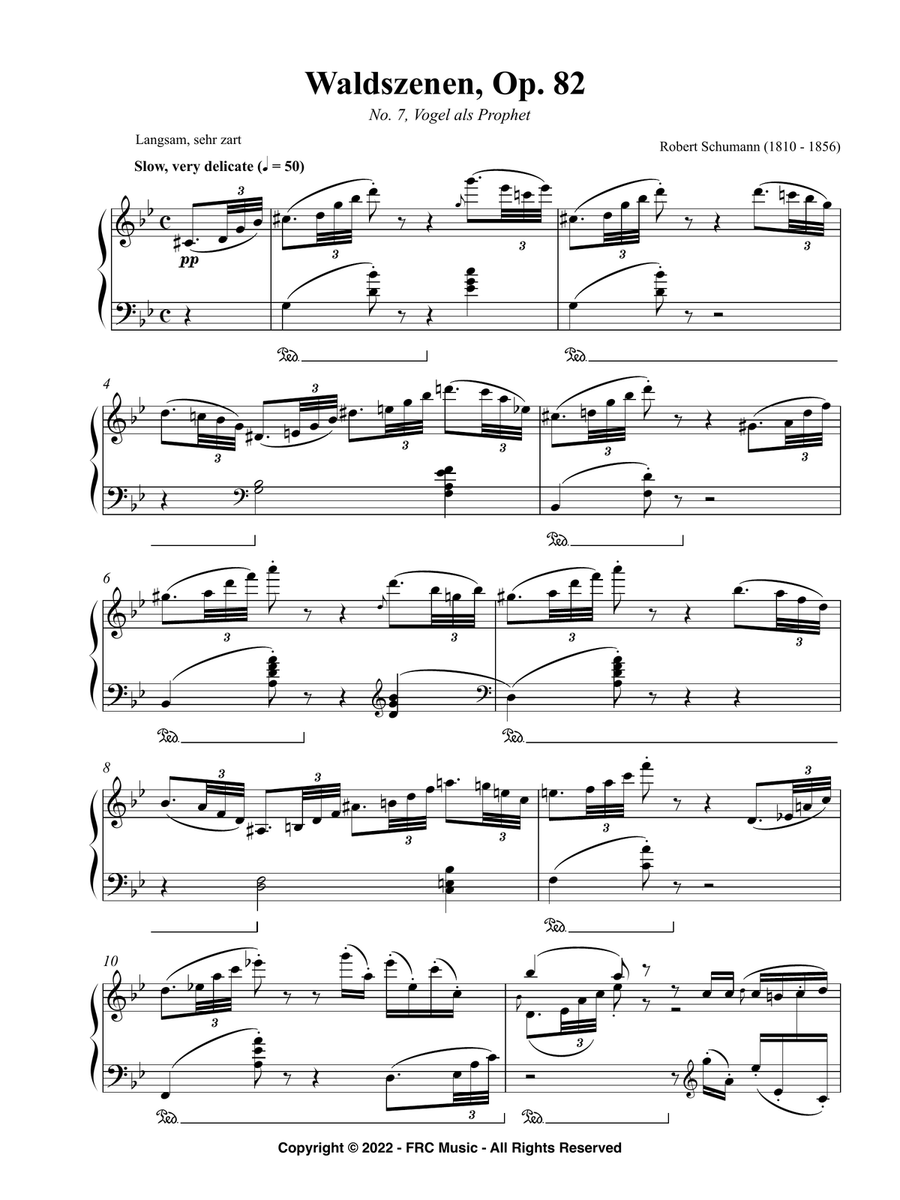 Schumann: Waldszenen, Op. 82 - No. 7, Vogel als Prophet (as played by Víkingur Ólafsson) Piano Method scores gallery preview page 3