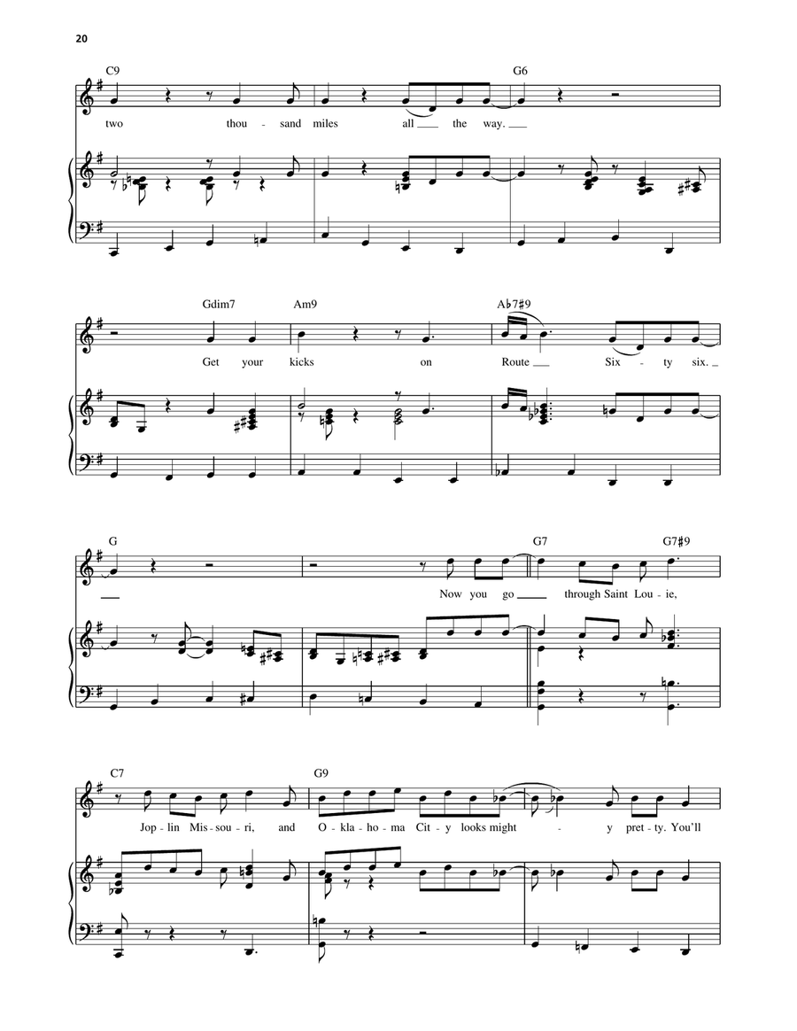 Route 66 Route 66 Piano, Vocal, Guitar scores gallery preview page 3