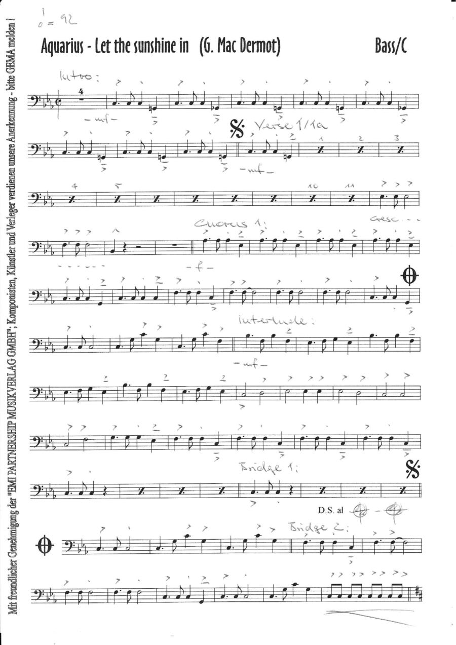 Aquarius Piano, Vocal, Guitar scores gallery preview page 1