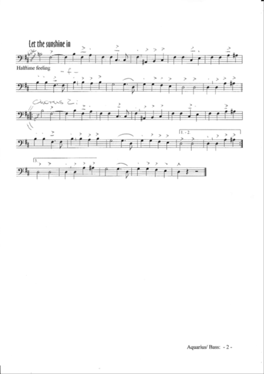 Aquarius Piano, Vocal, Guitar scores gallery preview page 2