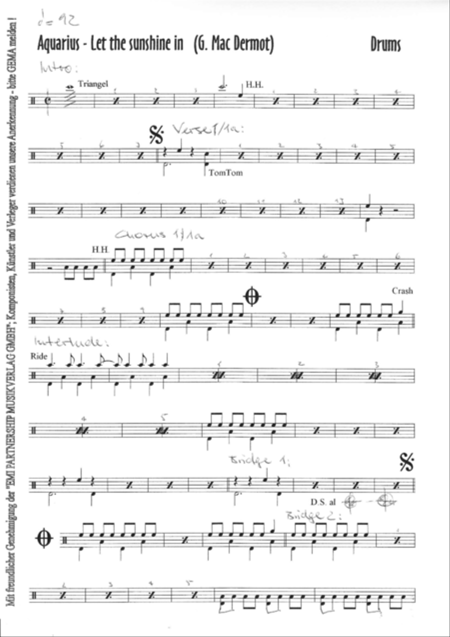 Aquarius Piano, Vocal, Guitar scores gallery preview page 6