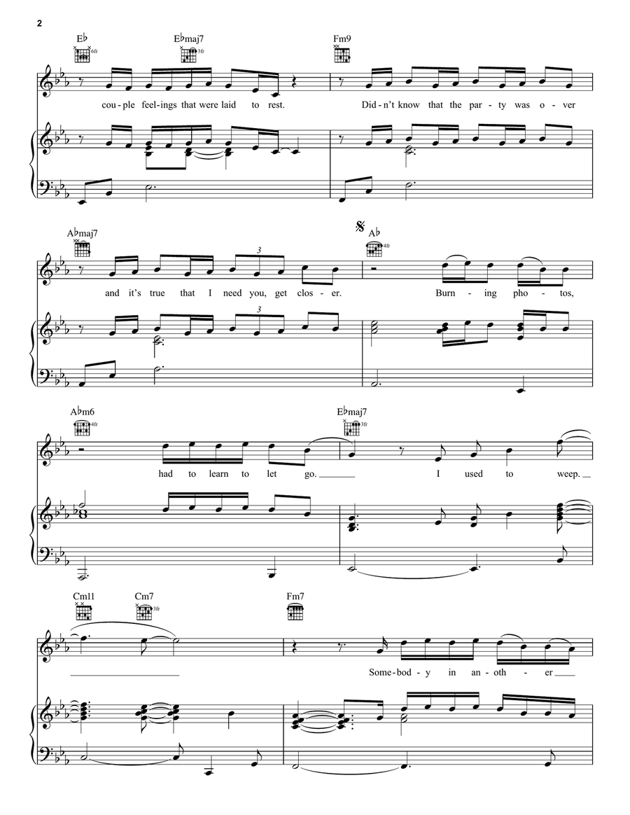 Die For You Die For You Piano, Vocal, Guitar scores gallery preview page 2