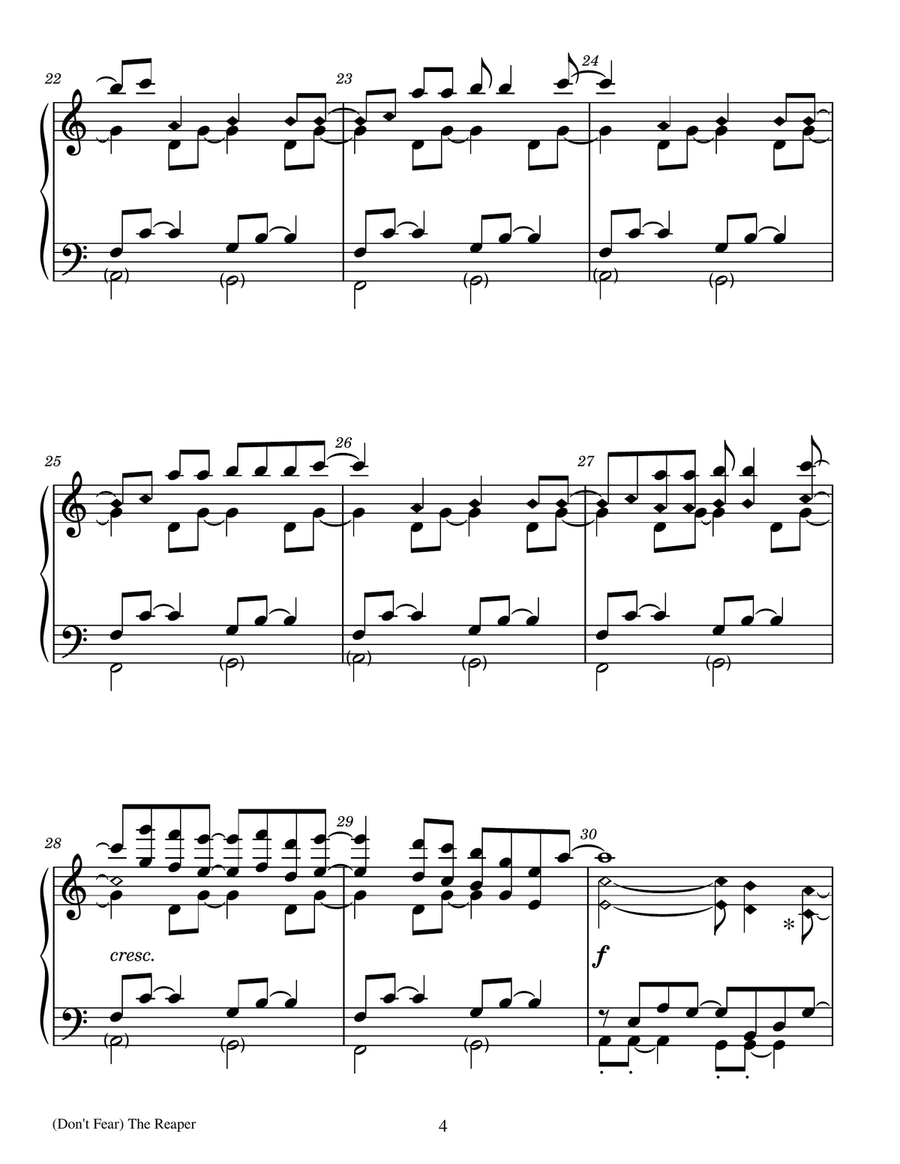 Don't Fear The Reaper - Score Only Handbell Choir scores gallery preview page 4