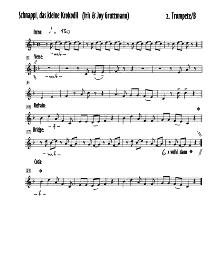 Schnappi Das Kleine Krokodil Jazz Ensemble scores gallery preview page 2