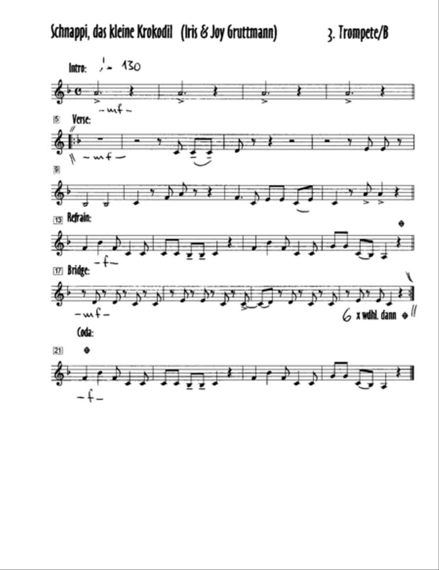 Schnappi Das Kleine Krokodil Jazz Ensemble scores gallery preview page 3