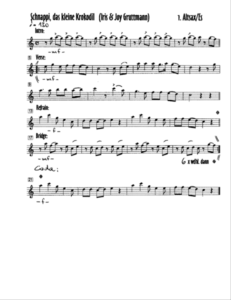 Schnappi Das Kleine Krokodil Jazz Ensemble scores gallery preview page 5
