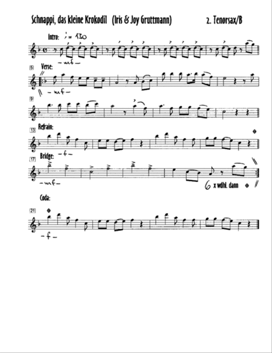 Schnappi Das Kleine Krokodil Jazz Ensemble scores gallery preview page 6