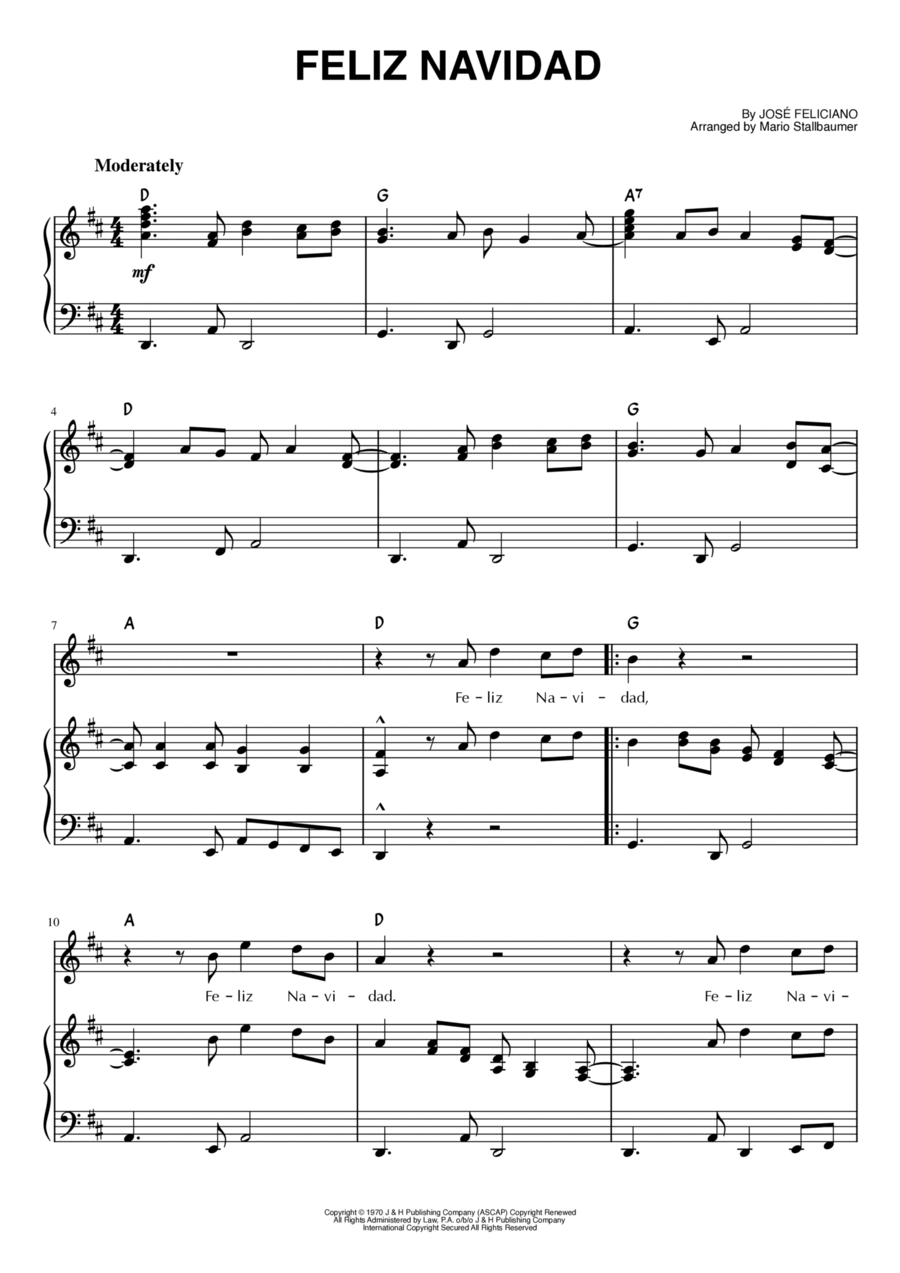 Feliz Navidad Voice scores gallery preview page 1