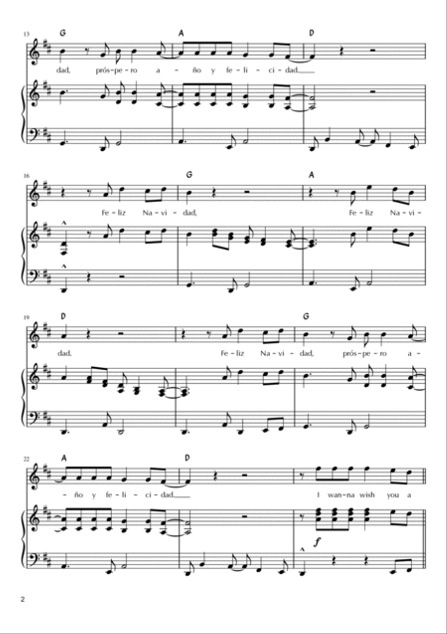 Feliz Navidad Voice scores gallery preview page 2