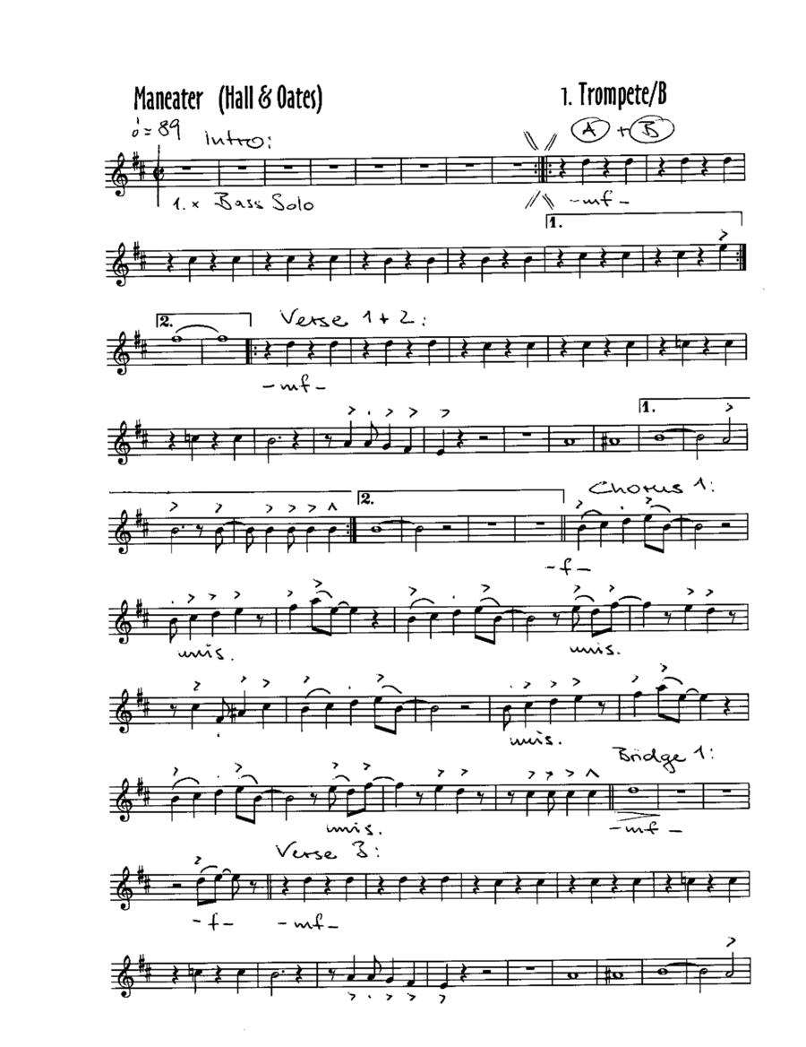 Maneater Jazz Ensemble scores gallery preview page 1