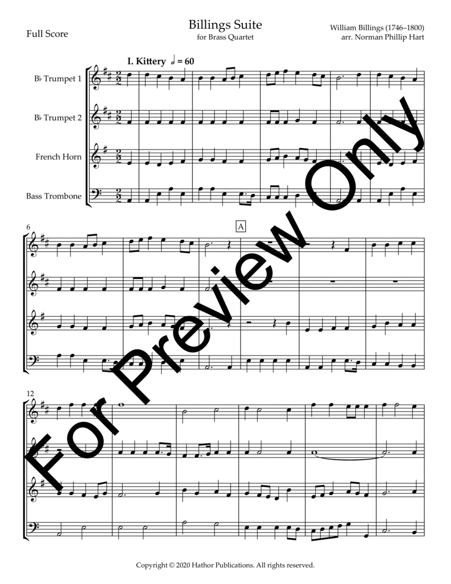Billings Suite Chamber Music scores gallery preview page 1