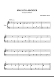 Away in a manger in C Piano Very Easy Christmas carol