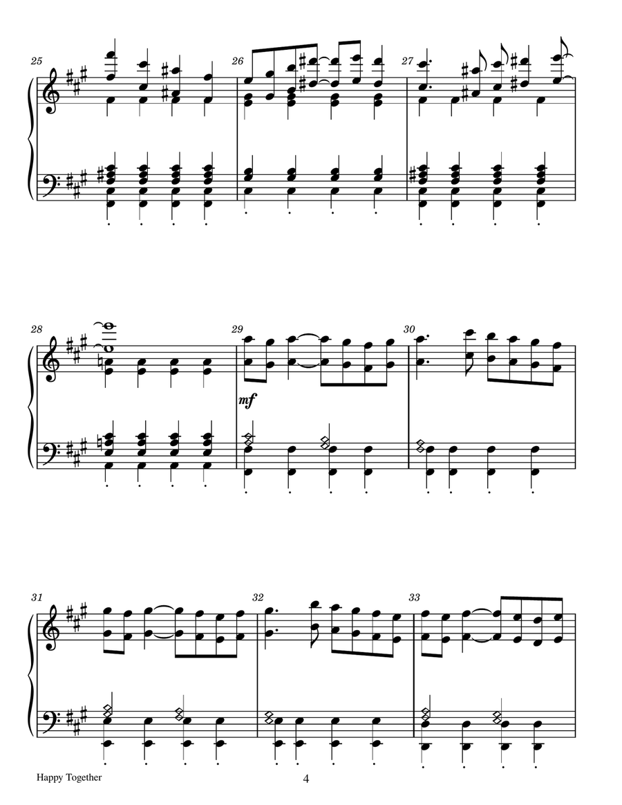 Happy Together - Score Only Handbell Choir scores gallery preview page 4