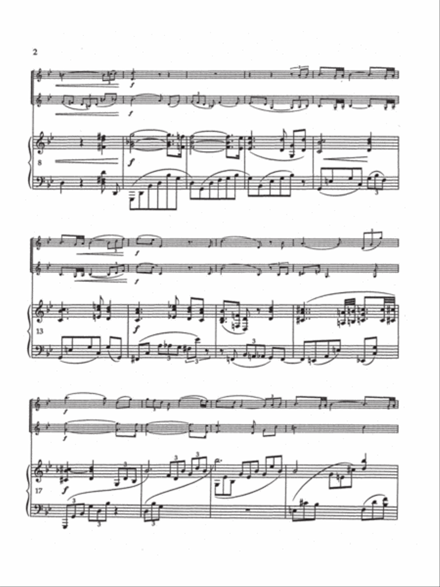 Three Pieces for Two Violins and Piano Violin scores gallery preview page 4