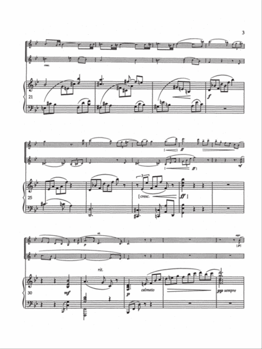 Three Pieces for Two Violins and Piano Violin scores gallery preview page 5