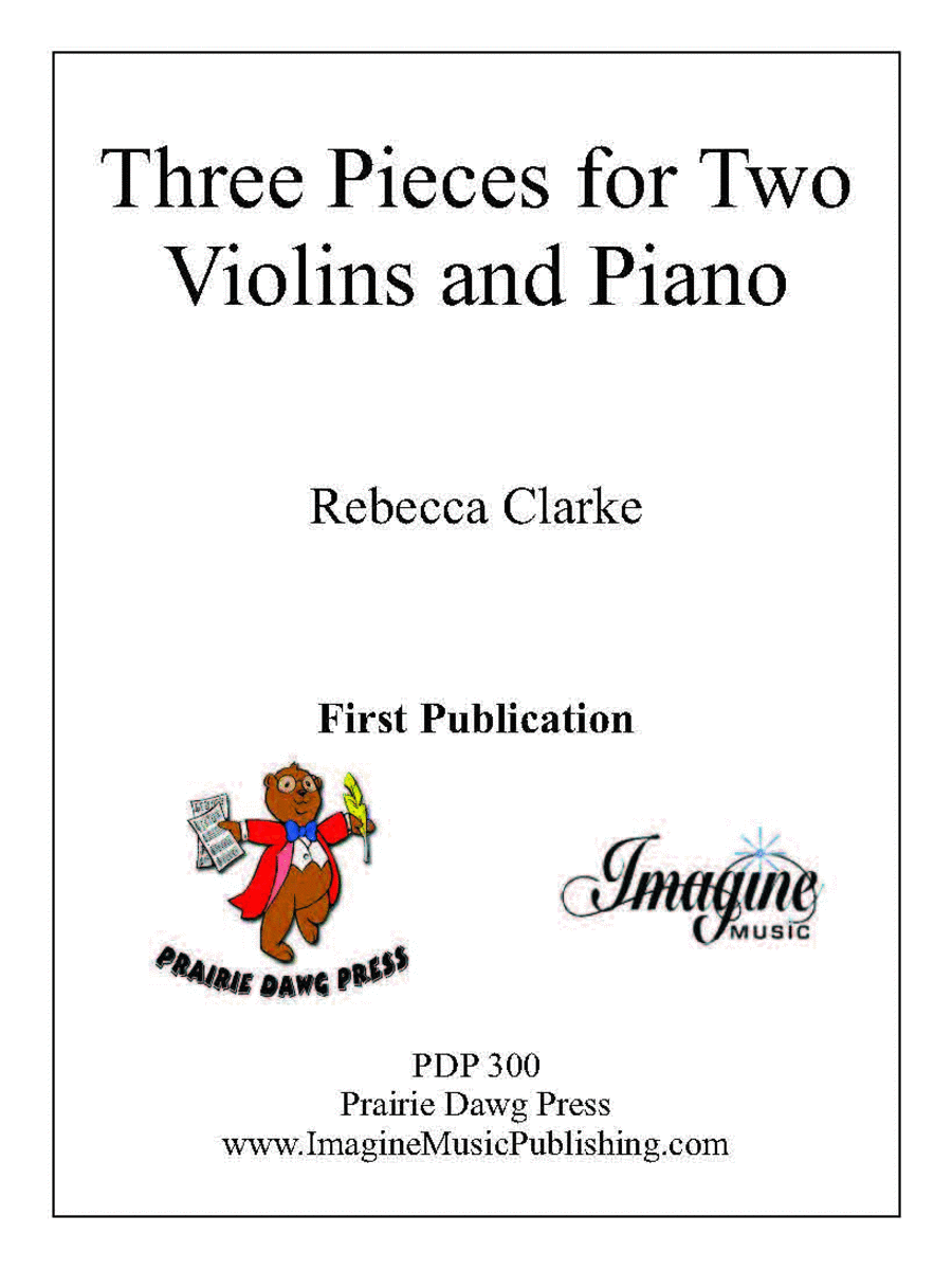 Three Pieces for Two Violins and Piano Violin scores gallery preview page 1