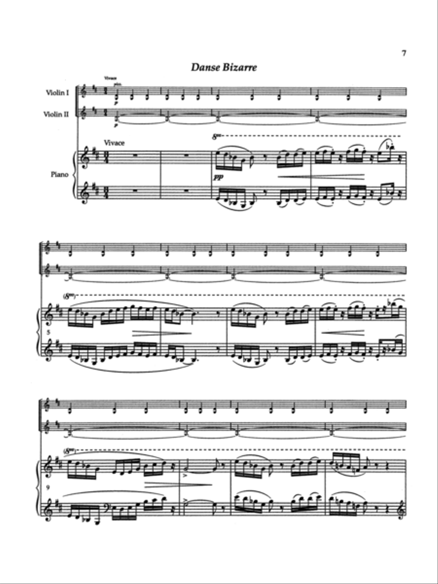 Three Pieces for Two Violins and Piano Violin scores gallery preview page 6