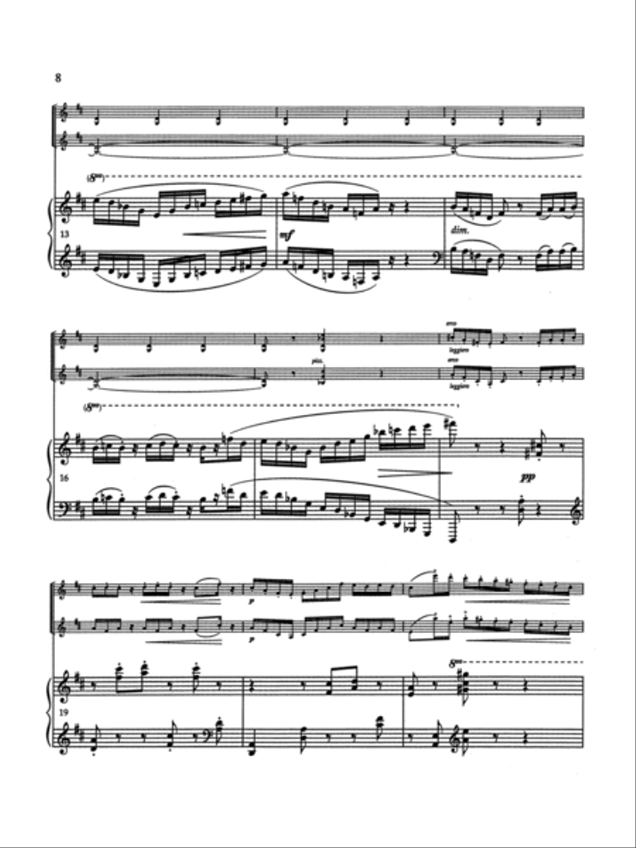 Three Pieces for Two Violins and Piano Violin scores gallery preview page 7