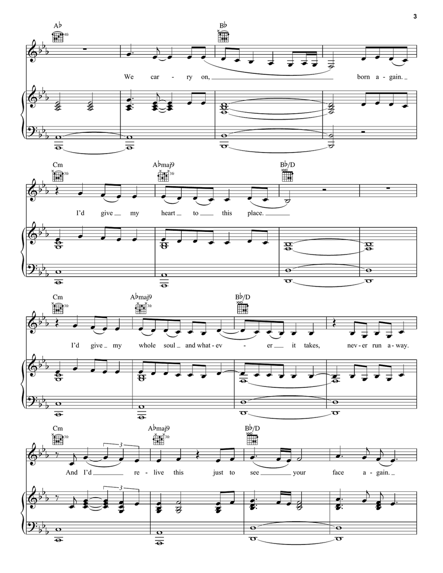 Born Again (from Black Panther: Wakanda Forever) Piano, Vocal, Guitar scores gallery preview page 3