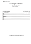 Wedding Celebration - Organ/Vocal Score