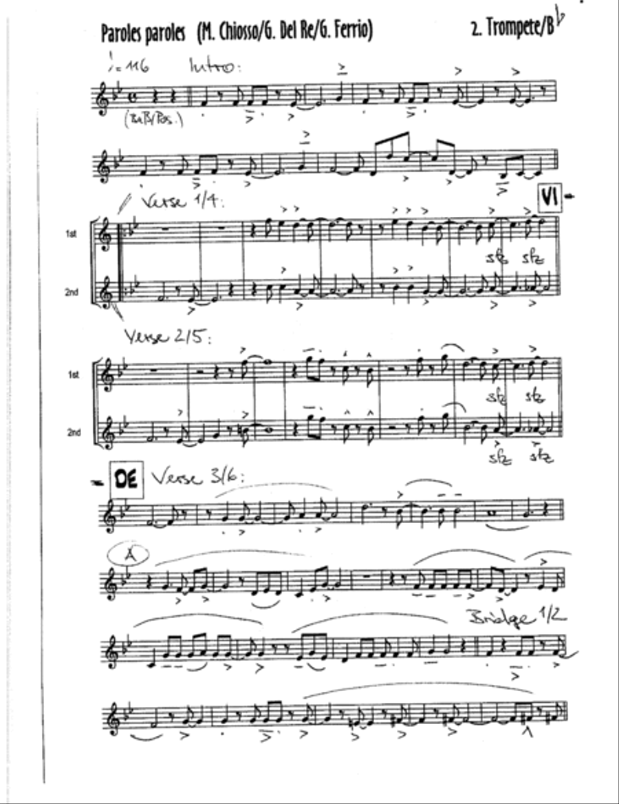 Paroles Paroles Jazz Ensemble scores gallery preview page 3