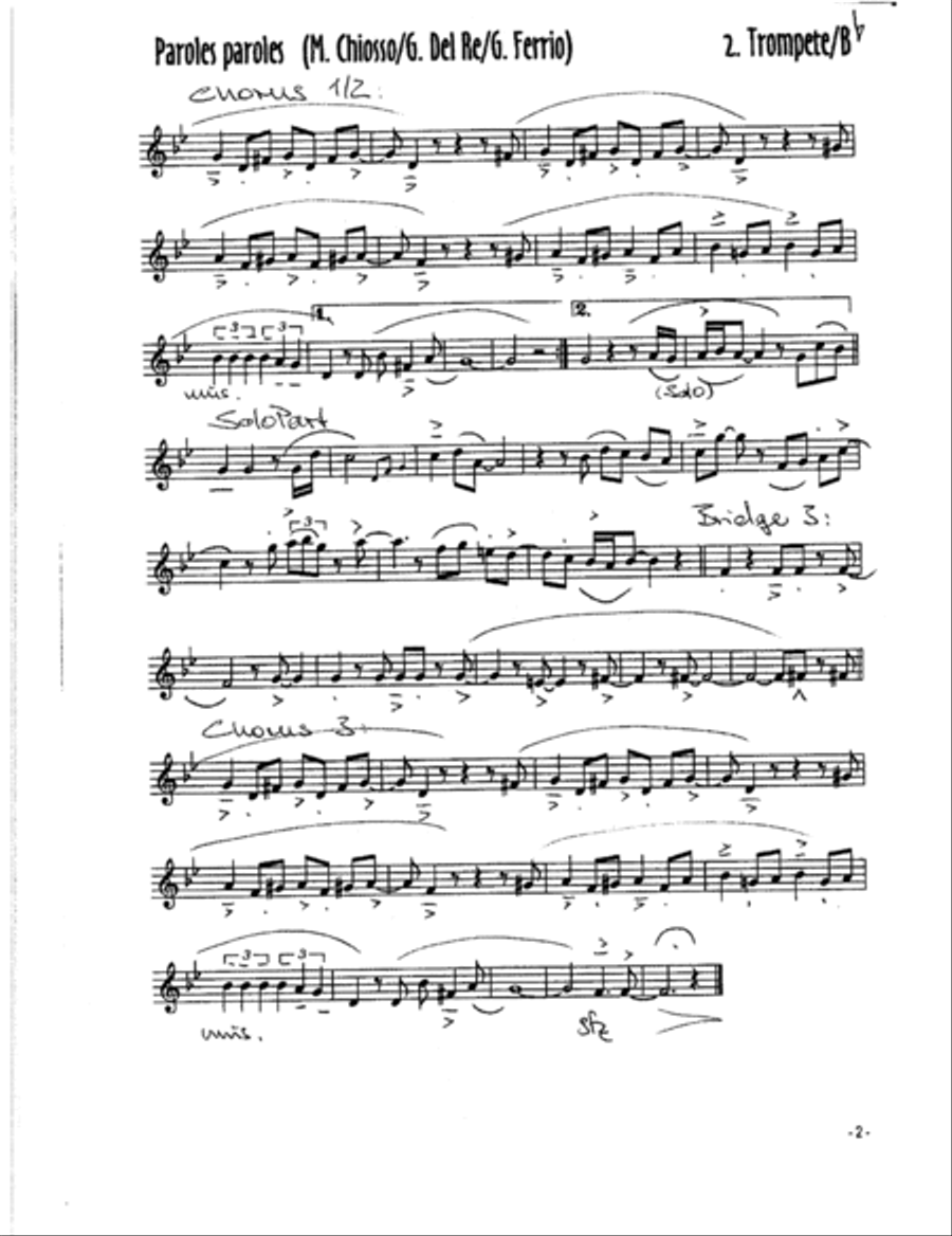 Paroles Paroles Jazz Ensemble scores gallery preview page 4