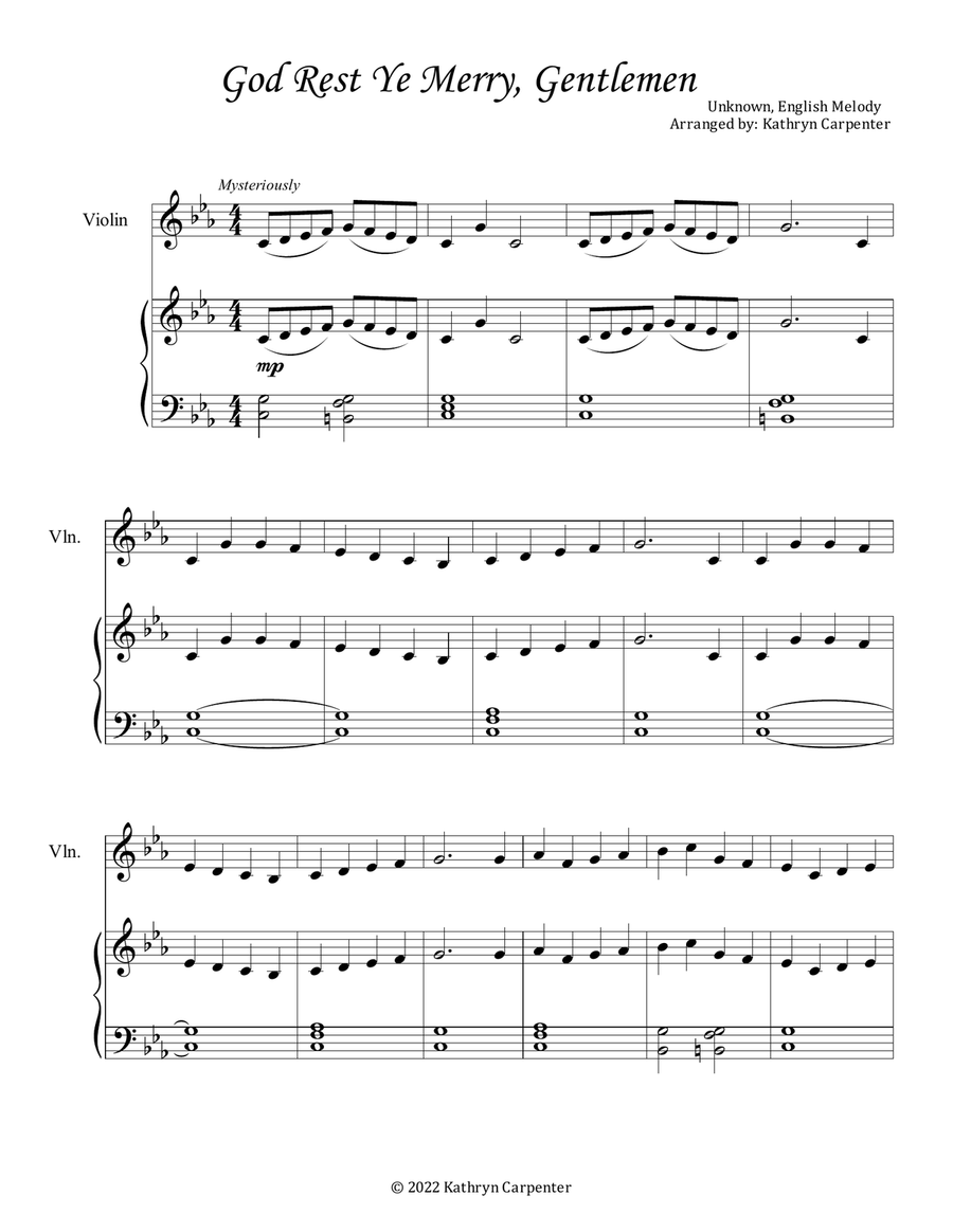 Christmas for Everyone: Piano and Violin Duets String Duet scores gallery preview page 2