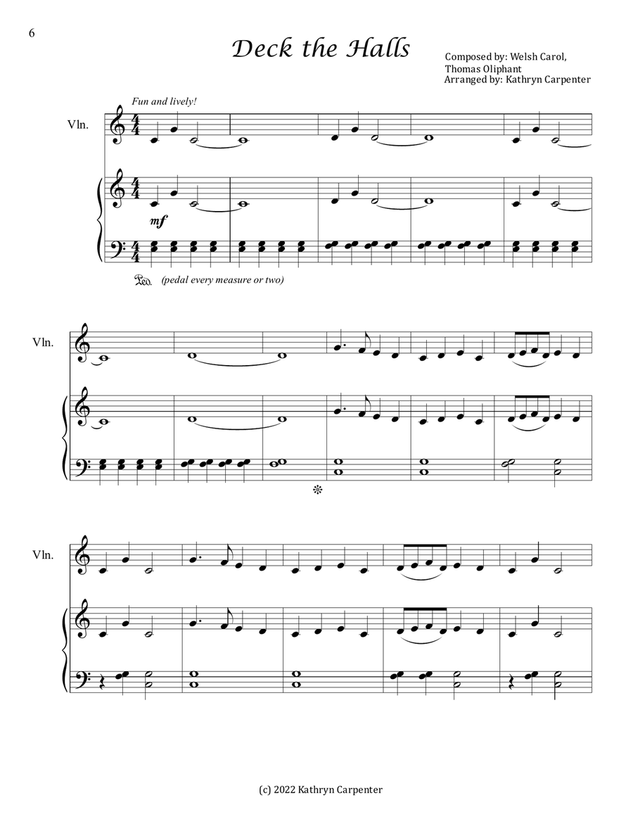 Christmas for Everyone: Piano and Violin Duets String Duet scores gallery preview page 6