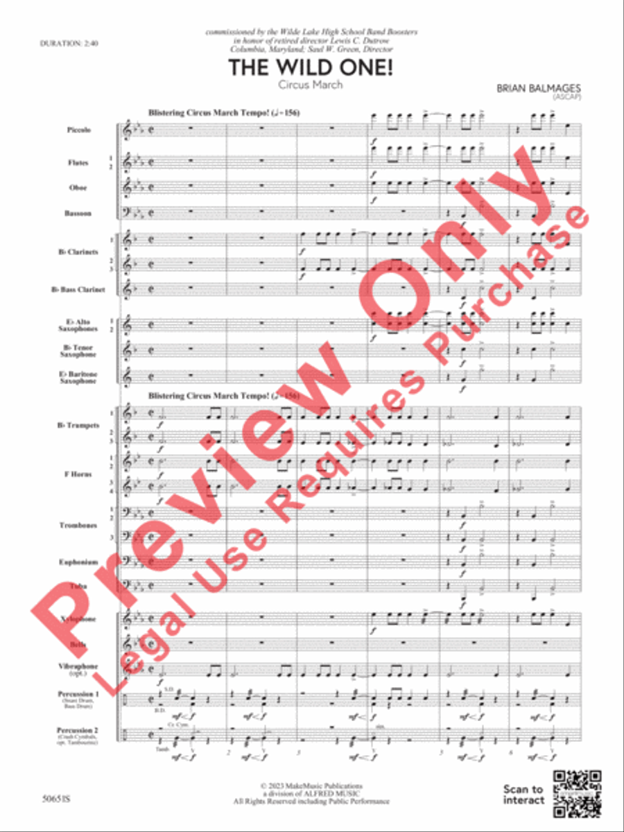 The Wild One! The Wild One! Concert Band scores gallery preview page 4